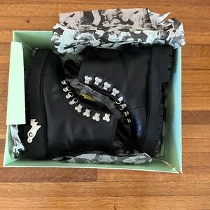 Off White Black Leather Boots